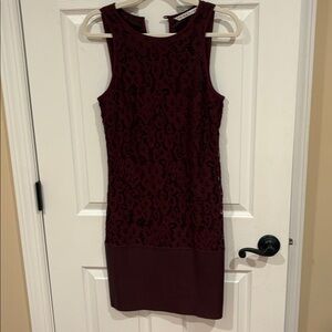 Trina Turk Burgundy Lace Mini Dress